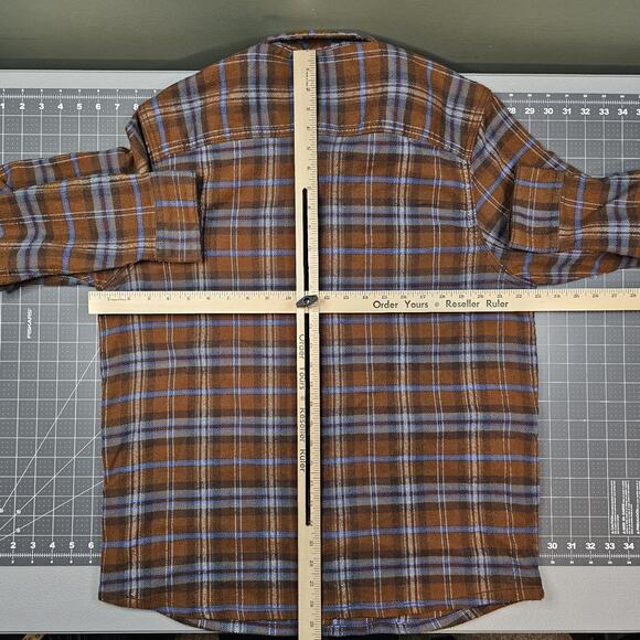 Lee CPO Overshirt Medium Flannel Plaid Shirt Heavyweight Skin Fit Hand Pockets - Picture 12 of 14